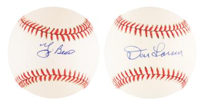 Lot #1065 Yogi Berra and Don Larsen Signed Baseballs - Image 1