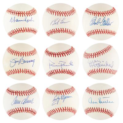 Lot #1052 Baseball Hall of Fame Pitchers (9) Signed Baseballs