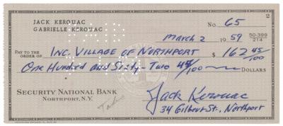 Lot #790 Jack Kerouac Signed Check