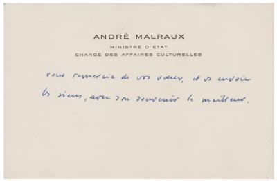 Lot #820 Andre Malraux Handwritten Note - Image 1