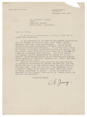 Lot #310 Carl Jung Typed Letter Signed