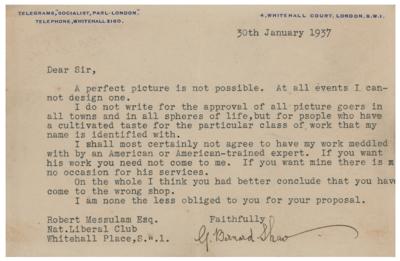 Lot #792 George Bernard Shaw Typed Letter Signed