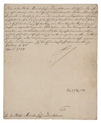 Lot #378 Frederick the Great Letter Signed