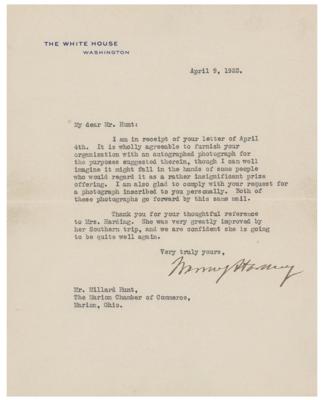 Lot #140 Warren G. Harding Typed Letter Signed as President