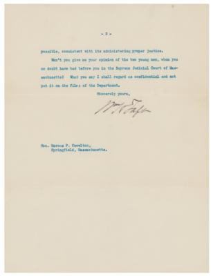 Lot #51 William H. Taft Typed Letter Signed as President - Image 2