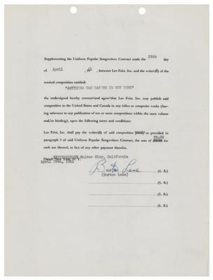 Lot #873 E. Y. Harburg and Burton Lane Document Signed - Image 2