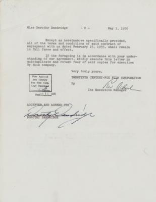 Lot #974 Dorothy Dandridge Document Signed - Image 2