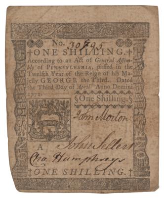 Lot #447 John Morton Signed Currency