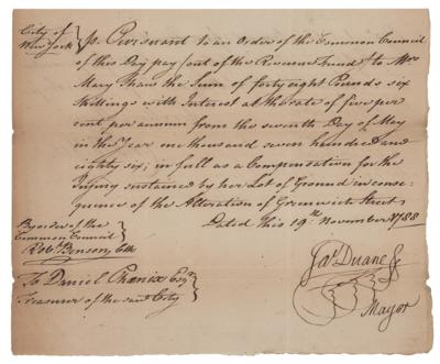 Lot #367 James Duane Document Signed