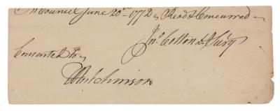 Lot #406 Thomas Hutchinson Signature