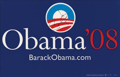 Lot #192 Barack Obama Signed 2008 Campaign Sign