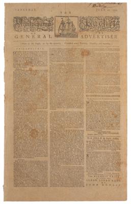 Lot #591 The Pennsylvania Packet or the General Advertiser (July 10, 1779)