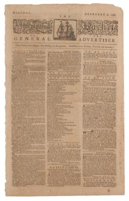Lot #589 The Pennsylvania Packet or the General Advertiser (February 9, 1779)