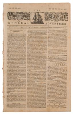 Lot #588 The Pennsylvania Packet or the General Advertiser (February 4, 1779)