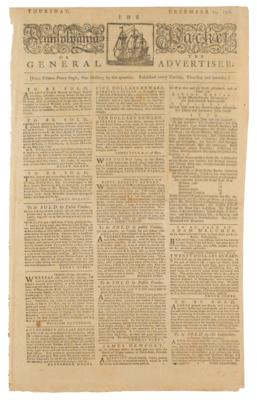 Lot #583 The Pennsylvania Packet or the General Advertiser (December 10, 1778)