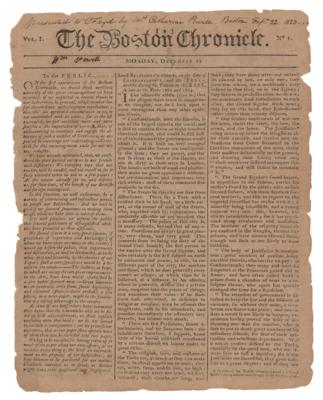 Lot #522 The Boston Chronicle (December 21, 1767)