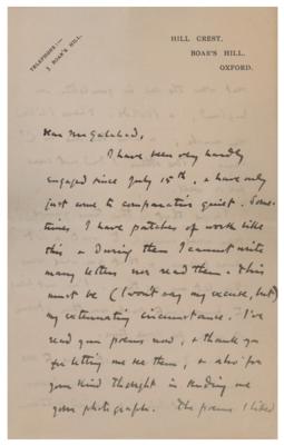 Lot #821 John Masefield Autograph Letter Signed - Image 1