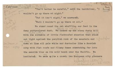 Lot #805 John Dos Passos Signed and Hand-Corrected Typed Manuscript Fragment