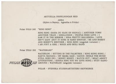 Lot #926 ABBA Signed Promo Card - Image 2