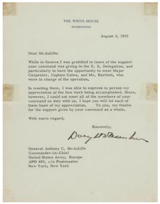 Lot #119 Dwight D. Eisenhower Typed Letter Signed as President to Gen. Anthony McAuliffe - Image 1