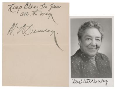 Lot #481 Billy Sunday Signature, Helen Thompson Sunday Signed Photograph, and Postcard (18) Collection