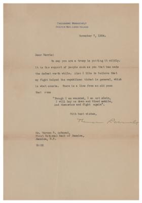 Lot #470 Theodore Roosevelt, Jr. Typed Letter