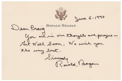 Lot #198 Ronald Reagan Autograph Note Signed