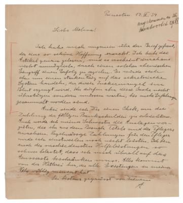 Lot #305 Albert Einstein Autograph Letter Signed - Image 1