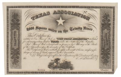 Lot #482 Texas Association Certificate