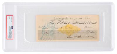 Lot #145 Benjamin Harrison Signed Check - Image 1