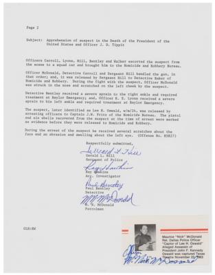 Lot #414 Kennedy Assassination: Oswald Captors Signed Souvenir Typescript