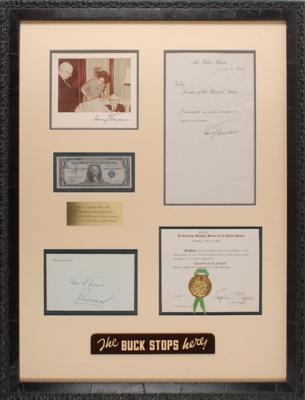 Lot #61 Harry S. Truman Signed Currency and Photograph - Image 1