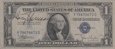 Lot #61 Harry S. Truman Signed Currency and Photograph - Image 2