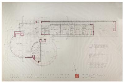 Lot #721 Frank Lloyd Wright Blueprints (2) for the 'House for Mr. and Mrs. Duey E. Wright'