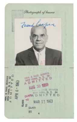 Lot #967 Frank Capra's Personal Passport - Image 3