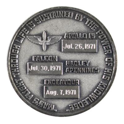 Lot #637 Al Worden's Unflown Apollo 15 Robbins Medallion - Image 2