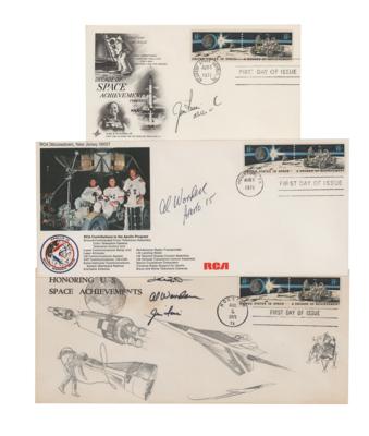 Lot #699 Al Worden's Lot of (3) Covers Signed by Apollo 15 Astronauts