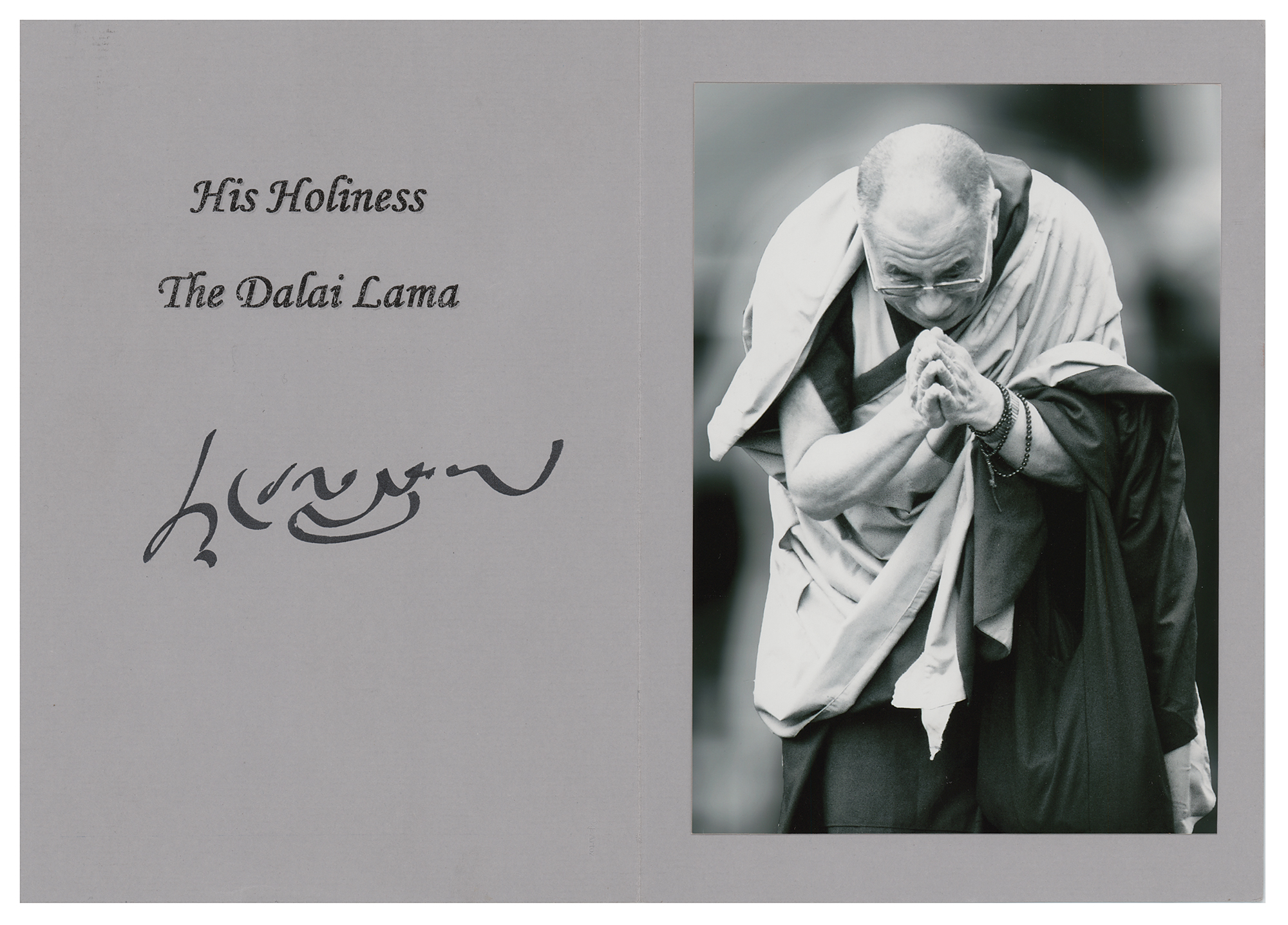 Lot #358 Dalai Lama Signed Photograph