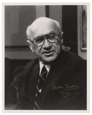 Lot #380 Milton Friedman Signed Photograph