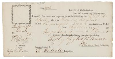 Lot #561 Benjamin Lincoln and Thomas Melvill Document Signed - Image 1