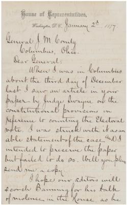Lot #45 James A. Garfield Letter Signed