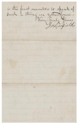 Lot #45 James A. Garfield Letter Signed - Image 2