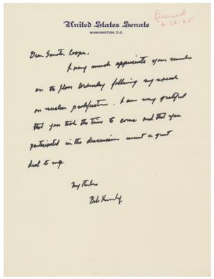 Lot #411 Robert F. Kennedy Autograph Letter Signed