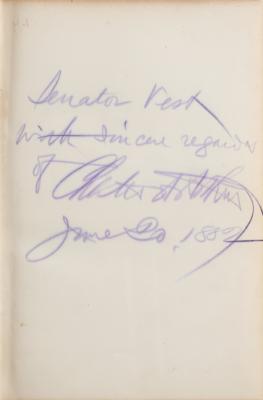 Lot #46 Chester A. Arthur Signed Book - Image 2