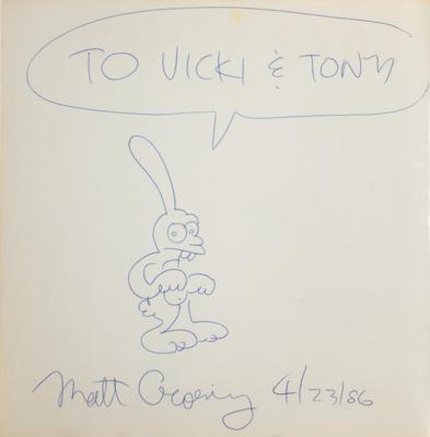 Lot #757 Matt Groening Signed Book with Sketch - Image 1