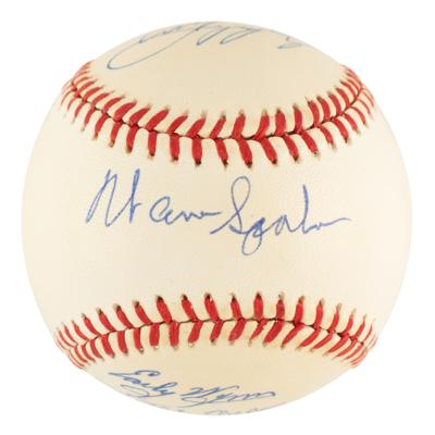 Lot #1050 Baseball Hall of Fame Pitchers (6) Signed Baseball - Image 1