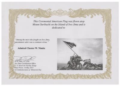 Lot #518 Iwo Jima Memorial Day Flown Flag - Image 3