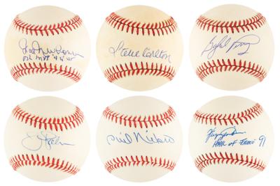 Lot #1051 Baseball Hall of Fame Pitchers (6) Signed Baseballs