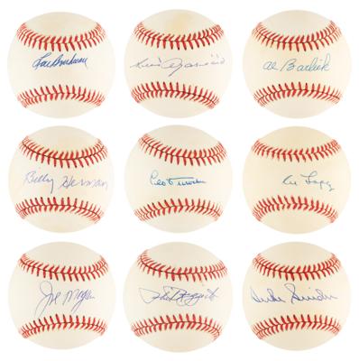 Lot #1056 Baseball Hall of Famers (9) Signed Baseballs - Image 1