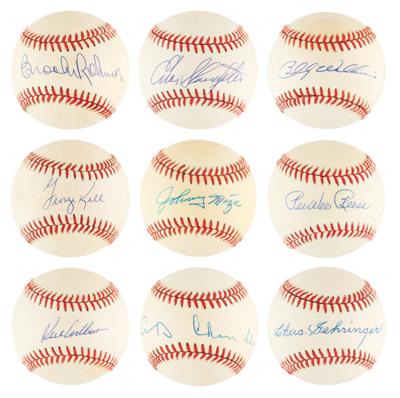 Lot #1057 Baseball Hall of Famers (9) Signed Baseballs - Image 1